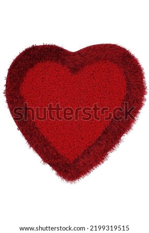 heart carpet on white background