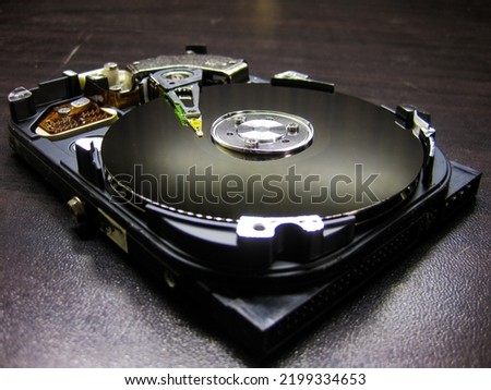 A Hard disk drive opened up