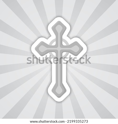 Note sticker with Christian Cross, vector