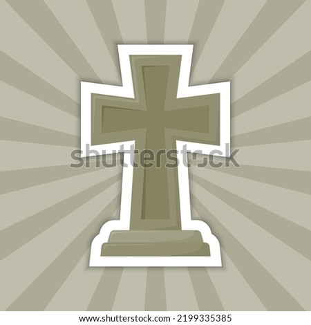 Note sticker with Tombstone, vector
