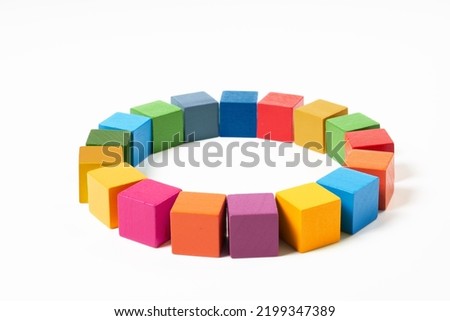 SDG symbols and a wooden cube  Royalty-Free Stock Photo #2199347389