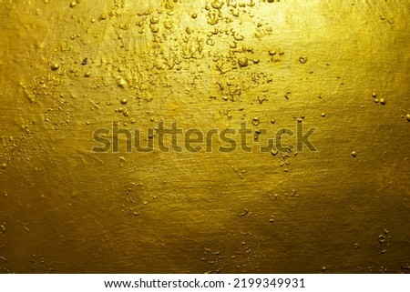 Golden texture peeling swelling abstract background.