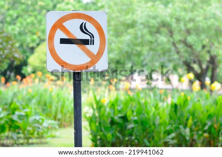 No Smoking Sign in a Park