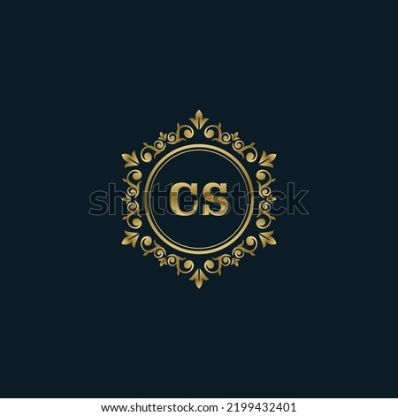 Letter CS logo with Luxury Gold template. Elegance logo vector template.