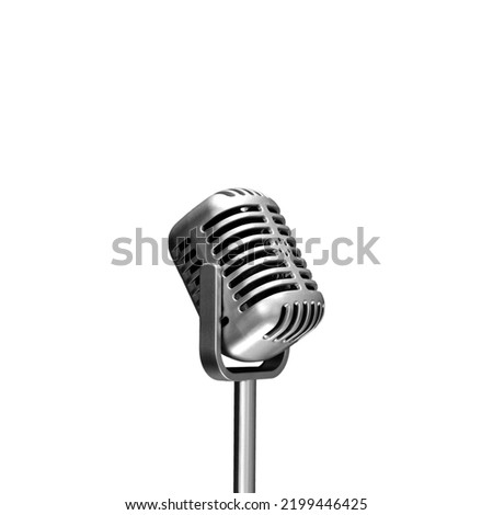retro condenser microphone isolated on white