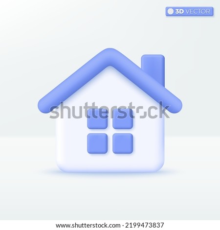 House icon symbols. Trendy Smart Home, Real estate, loan, mortgage, back concept. 3D vector isolated illustration design. Cartoon pastel Minimal style. You can used for mobile app, ux, ui, print ad.