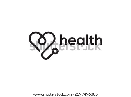 stethoscope logo healthcare and medical design vector illustration Royalty-Free Stock Photo #2199496885