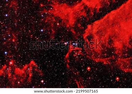 Bright red space nebula. Elements of this image furnished by NASA. High quality photo