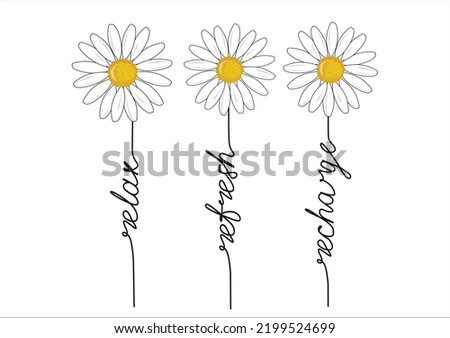 relax daisy flower hand drawn design