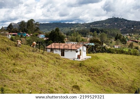 Antioqueña rural peasant house - Traditional architecture of Colombia Royalty-Free Stock Photo #2199529321
