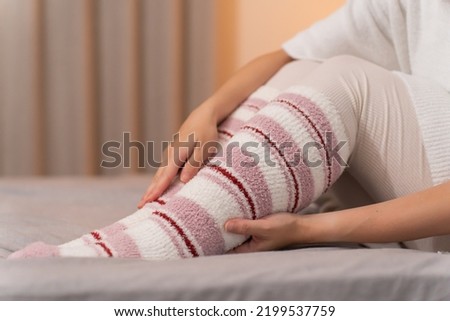 Japanese women wearing thick socks