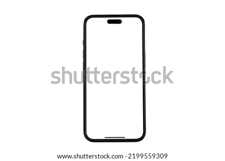 Mockup smart phone and screen Transparent and Clipping Path isolated for Infographic Business web site design app Royalty-Free Stock Photo #2199559309