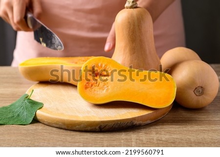 Butternut squash or butternut pumpkin prepare for cooking