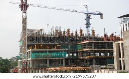 Hospital building construction background photography