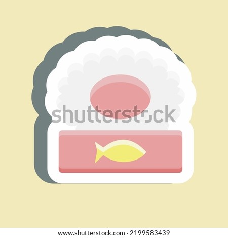 Sticker Canned. suitable for seafood symbol. simple design editable. design template vector. simple illustration