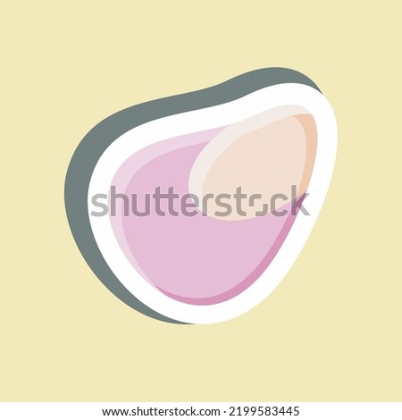 Sticker Oyster. suitable for seafood symbol. simple design editable. design template vector. simple illustration