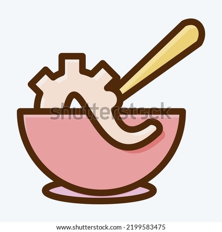 Icon Seafood Soup. suitable for seafood symbol. flat style. simple design editable. design template vector. simple illustration