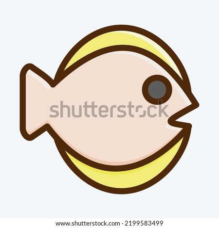 Icon Flat Fish. suitable for seafood symbol. flat style. simple design editable. design template vector. simple illustration