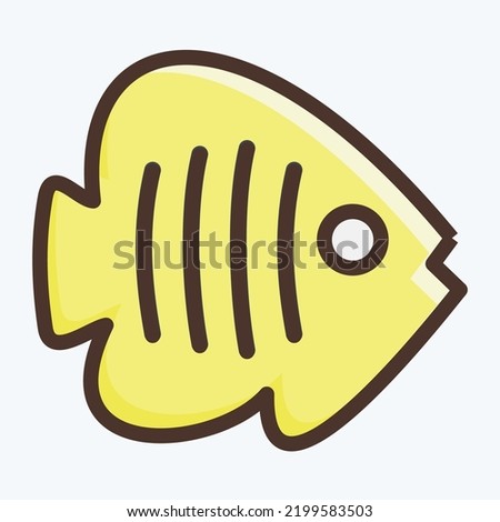 Icon Tropical Fish. suitable for seafood symbol. flat style. simple design editable. design template vector. simple illustration