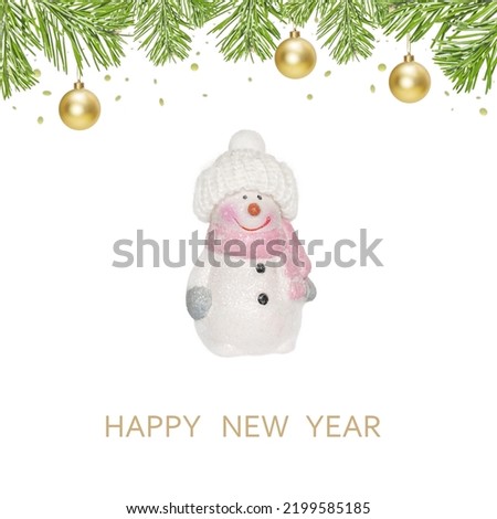 Festive New Year card, rectangular banner