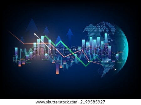 stock market background or forex trading graph abstract financial market Royalty-Free Stock Photo #2199585927