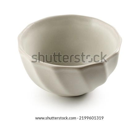 new empty ceramic bowl isolated on white background Royalty-Free Stock Photo #2199601319