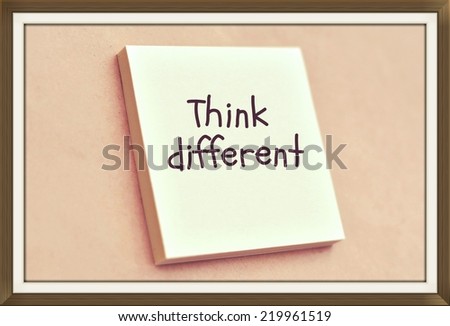 Text think different on the short note texture background