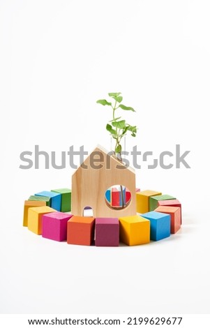 SDG symbols and a wooden cube  Royalty-Free Stock Photo #2199629677