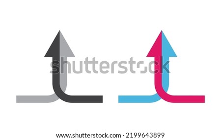 Two arrows symbol of partnership, teamwork, icon, vector. Royalty-Free Stock Photo #2199643899