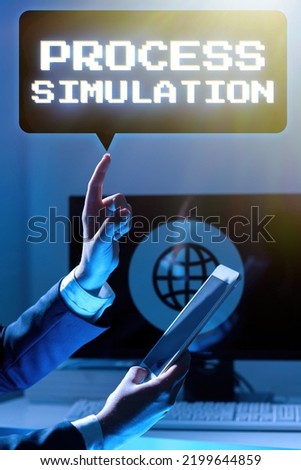 Conceptual caption Process SimulationTechnical Representation Fabricated Study of a system. Business idea Technical Representation Fabricated Study of a system Royalty-Free Stock Photo #2199644859