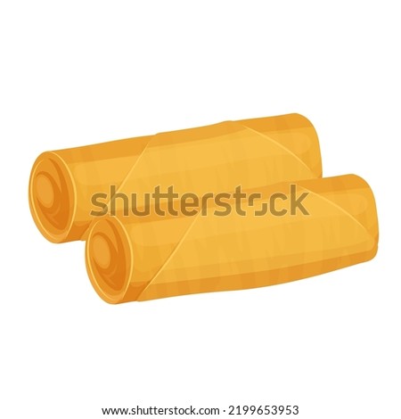 spring rolls flat vector illustration clipart isolated on white background