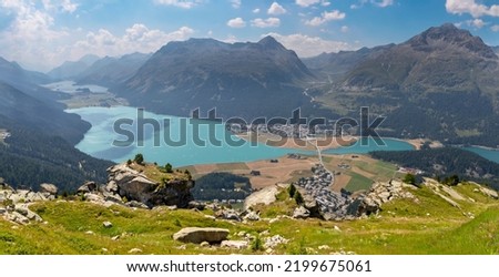 Switzerland - The Engadin valley  Silvaplanersee and Silsersee lakes.