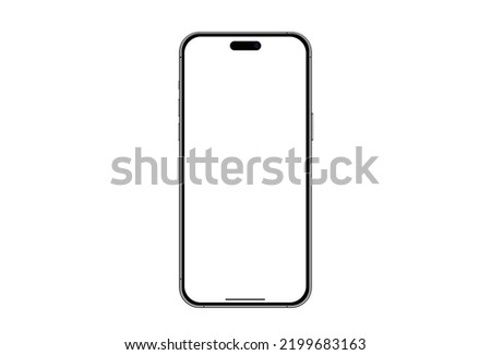 Mockup smart phone 14 vector and screen Transparent and Clipping Path isolated for Infographic Business web site design app
