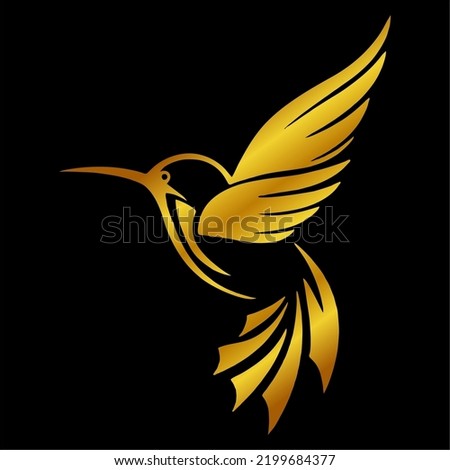 Illustration Vector Graphic of Golden Bird Icon.