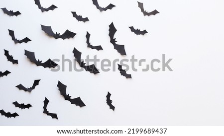 Background for Halloween with black bats and place for text 