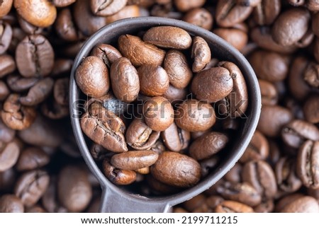 dark roasted coffee beans as texture background