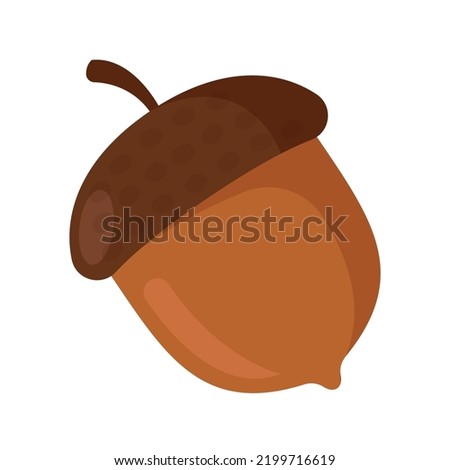 acorn flat vector illustration oaknut logo icon clipart Royalty-Free Stock Photo #2199716619