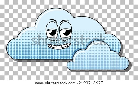 Clouds with facial expression illustration