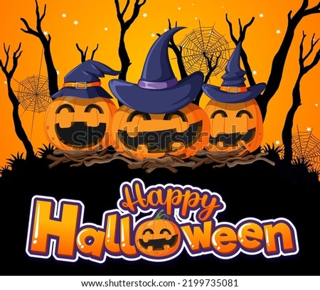 Happy Halloween Poster Template illustration