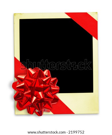 Life Events Memories. Picture Wrapped In A Gift Bow (with clipping paths for easy framing your picture and background removing if needed)