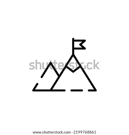 Mountain, Hill, Mount, Peak Dotted Line Icon Vector Illustration Logo Template. Suitable For Many Purposes