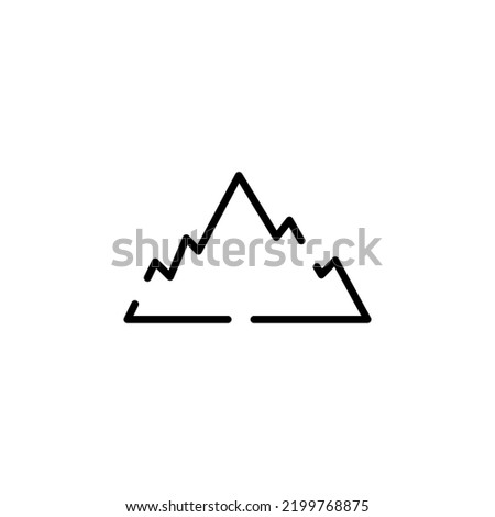 Mountain, Hill, Mount, Peak Dotted Line Icon Vector Illustration Logo Template. Suitable For Many Purposes