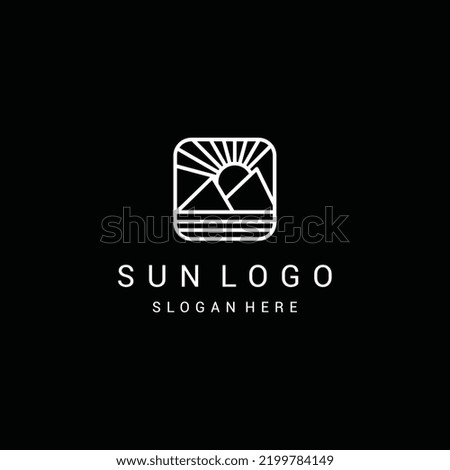 sun logo icon design template premium vector