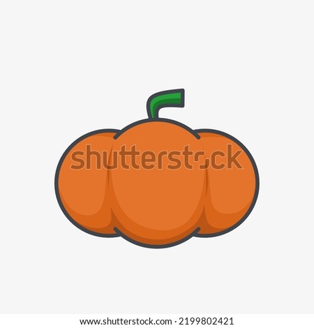 flat pumpkin vector illustration isolated on white background with cartoon style design