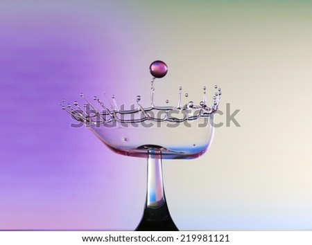 This is a high speed photograph of 2 water drops colliding. 