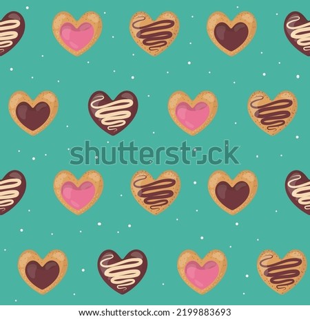 appetizing tasty gingerbread in the form of hearts