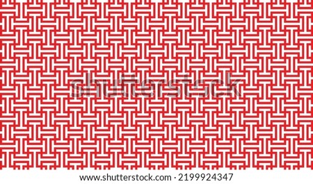 Geometrical pattern design in red and white background color. Good for fabrics, textiles, or carpets.