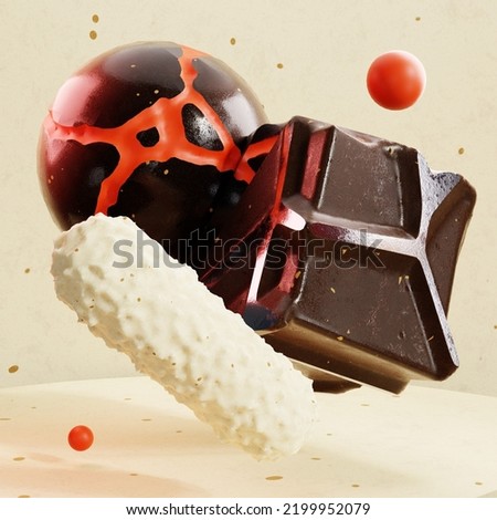 chocolate abstract 3D art illustrations