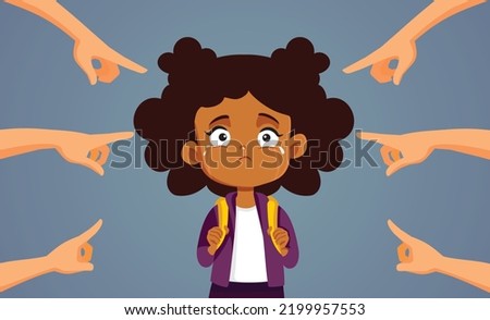 People Criticizing Young Little Girl Vector Concept Illustration Royalty-Free Stock Photo #2199957553