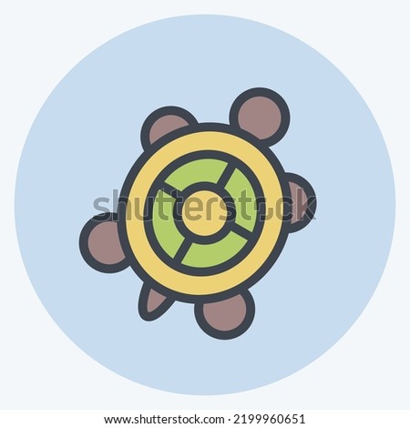 Icon Turtle Meat. suitable for seafood symbol. color mate style. simple design editable. design template vector. simple illustration